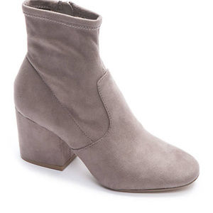 STEVE MADDEN Suede Pull On Heeled Booties